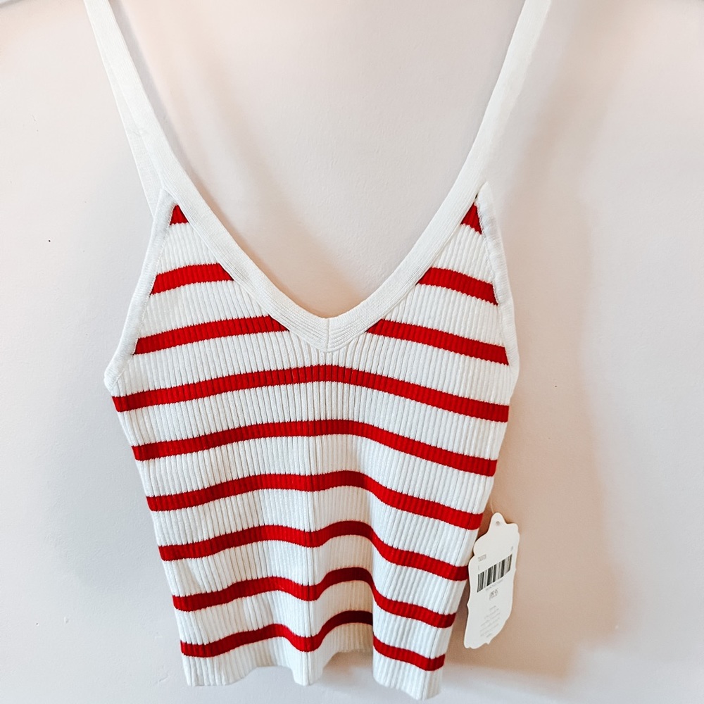 Altar’d state red and white stripe top